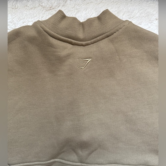 Gymshark Heavy Weight Khaki Quarter-Zip Pullover - Picture 4 of 4